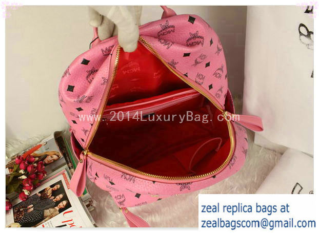 High Quality Replica MCM Stark Backpack Jumbo in Calf Leather 8006 Pink